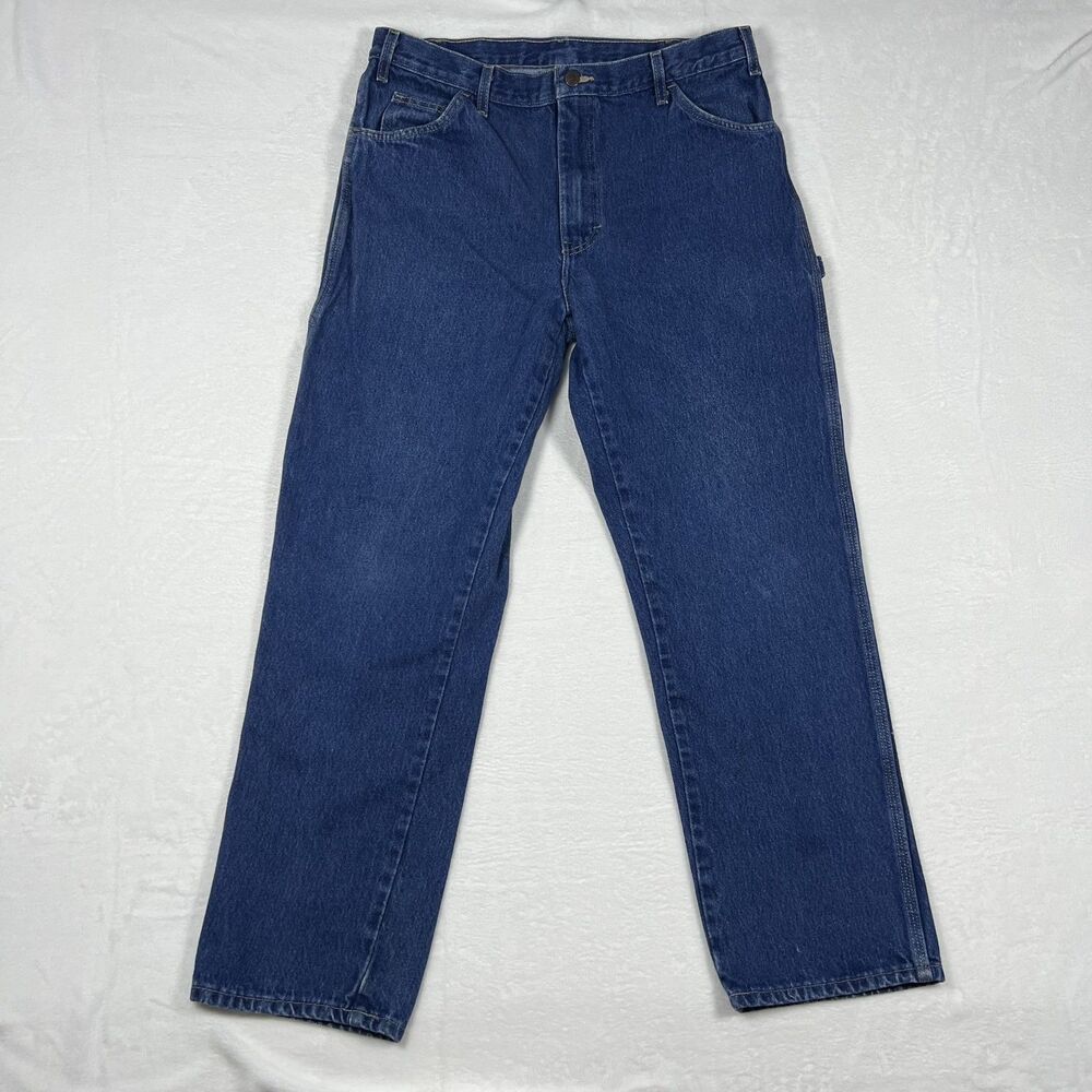 Dickies Men's Carpenter Jeans Size 36x32 Blue Denim Relaxed Fit Workwear